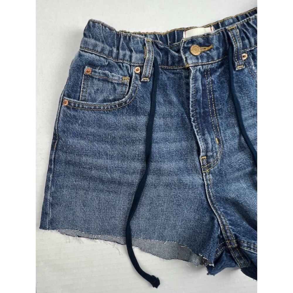BDG Urban Outfitters Paperbag Waist Denim Shorts Womens S Blue High Rise Raw Hem - Picture 2 of 12